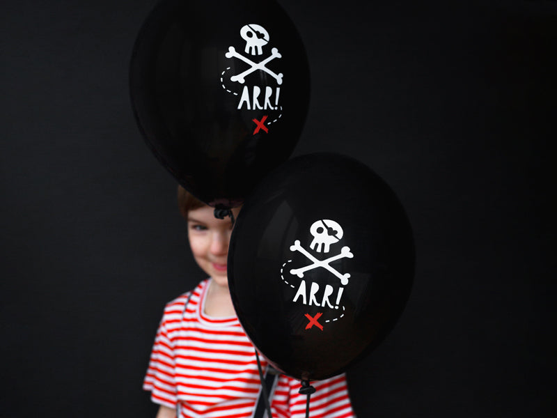 PartyDeco Piraten Luftballons – Schwarz – Ø 30 cm – Latex – 6 Stk