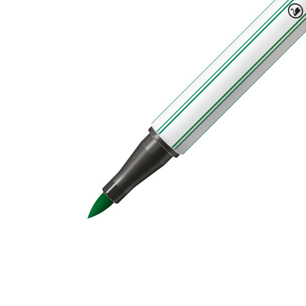 STABILO Pen 68 Brush Pinselstift – Pinselspitze, wasserbasiert, grün