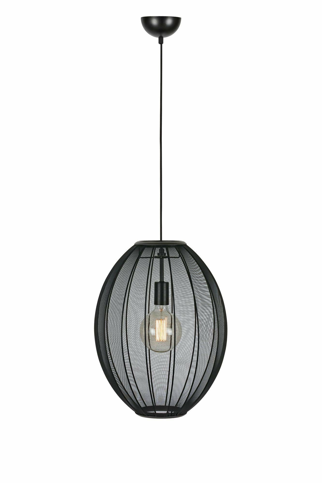 Markslöjd Pendelleuchte Florence – 40 × 40 × 50 cm, 40 W, Neutralweiss, nicht dimmbar, Schwarz