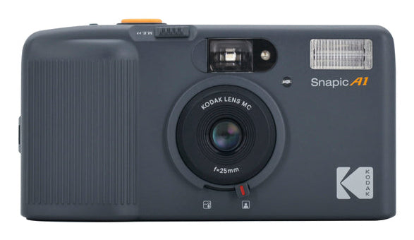 Kodak Analogkamera Snapic A1 35mm – Kompaktkamera, 35 mm, Eingebauter Blitz (Auto/An/Aus), Grau