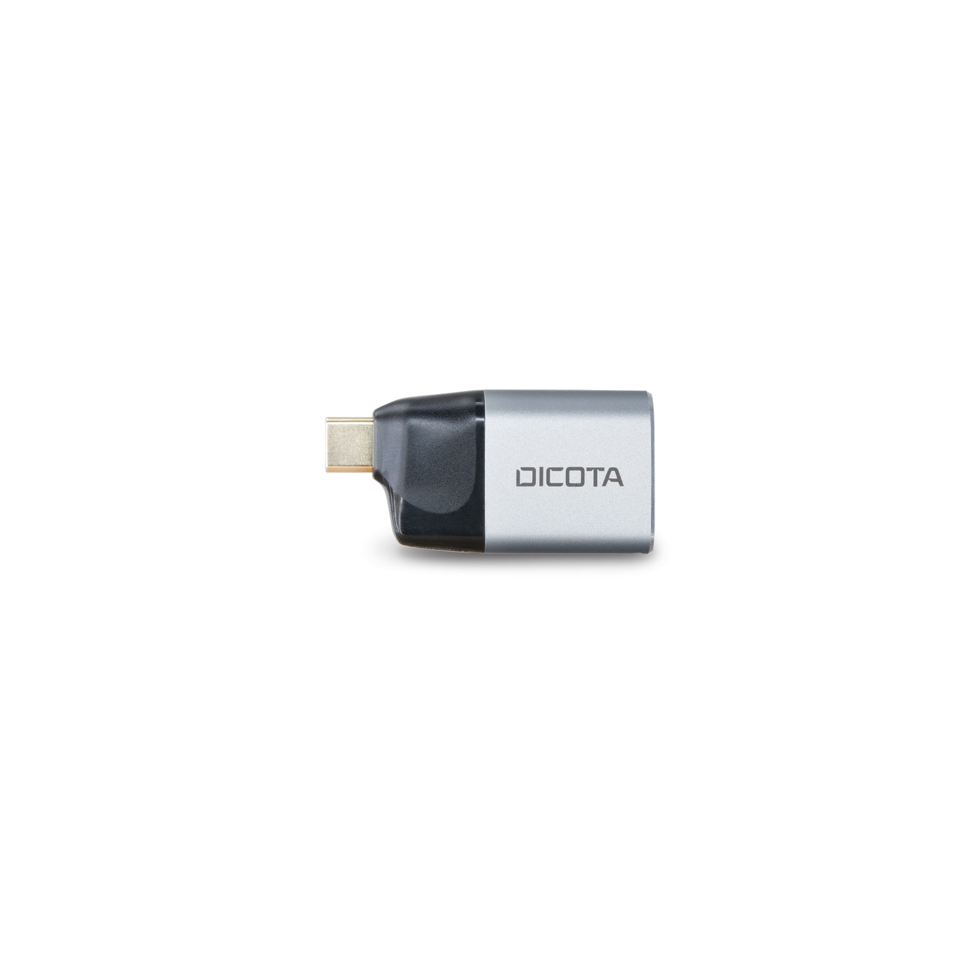 DICOTA D32047 USB-C-zu-HDMI-Adapter – 4K (3840 × 2160) @ 60 Hz, PD 100 W, Metall, Schwarz/Silber