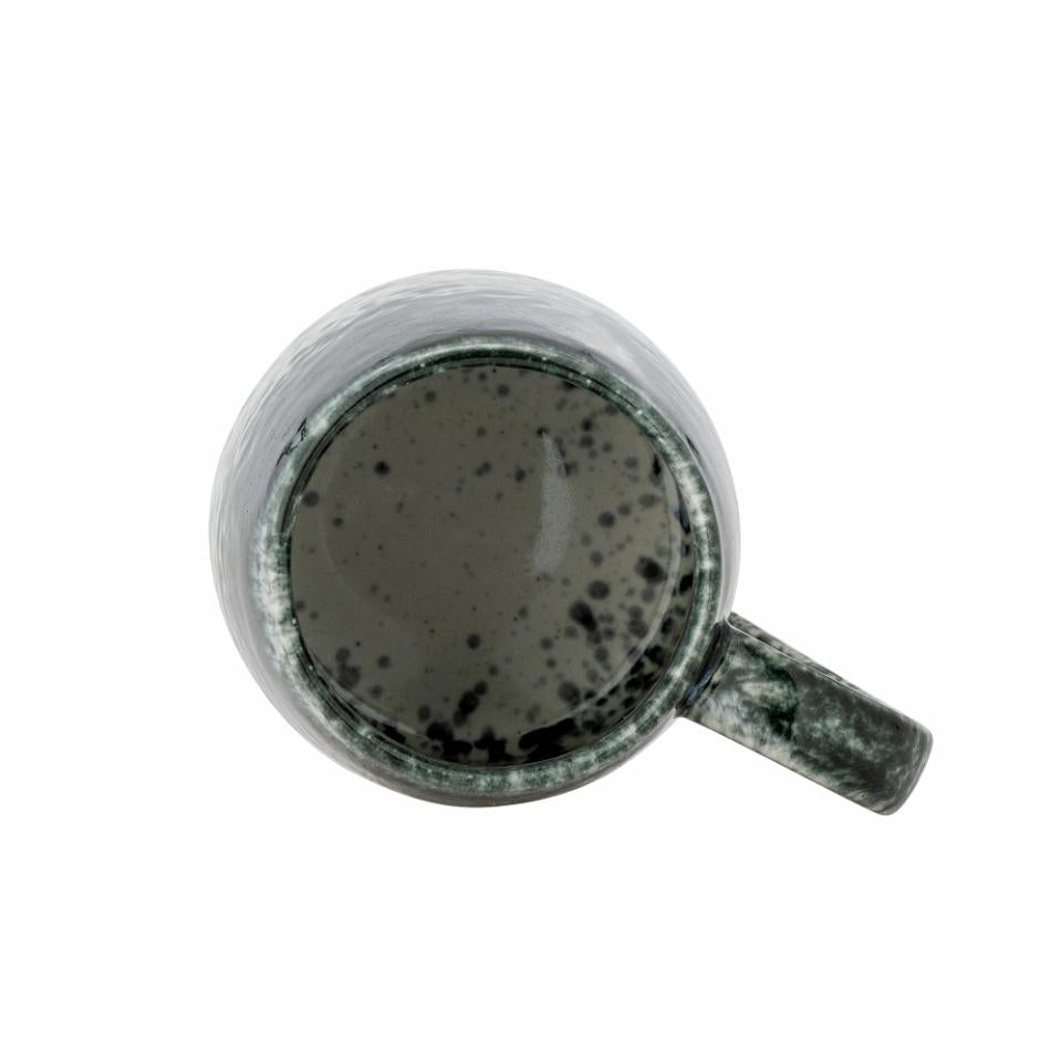 Bloomingville Kaffeebecher Mediterranean – 4er Set, 370 ml, Ø 9,0 cm, Steingut, Grün, spülmaschinenfest