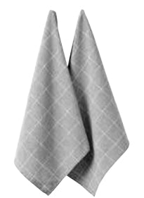 Ladelle Küchentuch Eco Check – Grau – 45 × 70 cm – Recycelte Baumwolle – 2er-Set