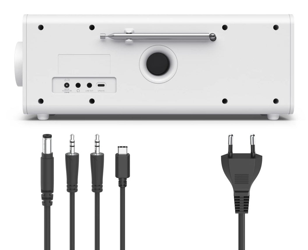 Hama DR2002 – Radiowecker DAB+/UKW, Bluetooth, 2 Weckzeiten – Weiss