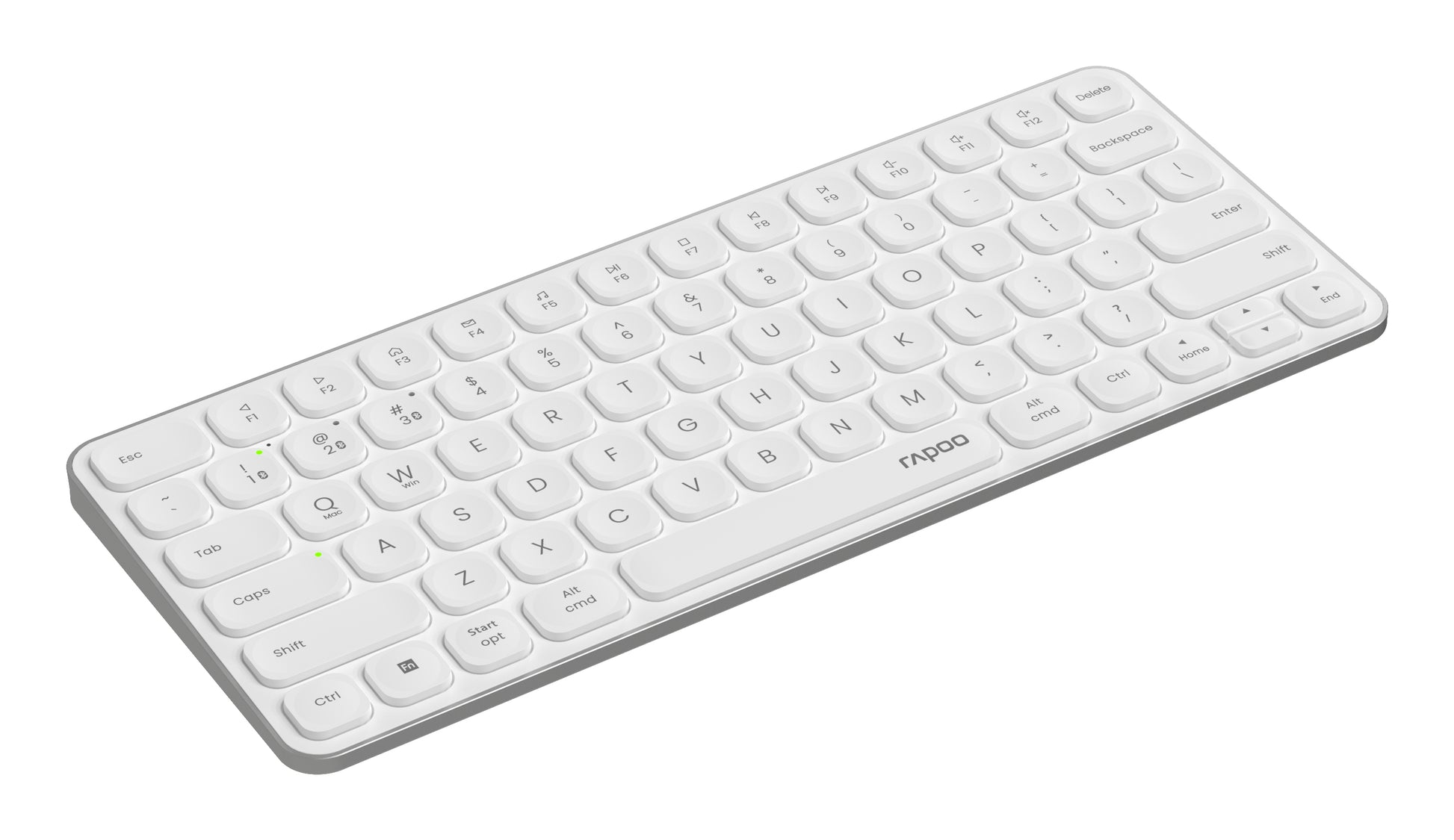 Rapoo E9610M – Tastatur, kabellos (Bluetooth/2,4 GHz), CH-Layout (DE-CH), aufladbar, weiss