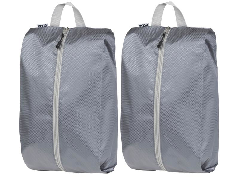 KOOR Schuhbeutel Traamp – mit Reissverschluss, mit Tragegriff – 42 × 2 × 24 cm – silbergrau, Polyester – 2 S