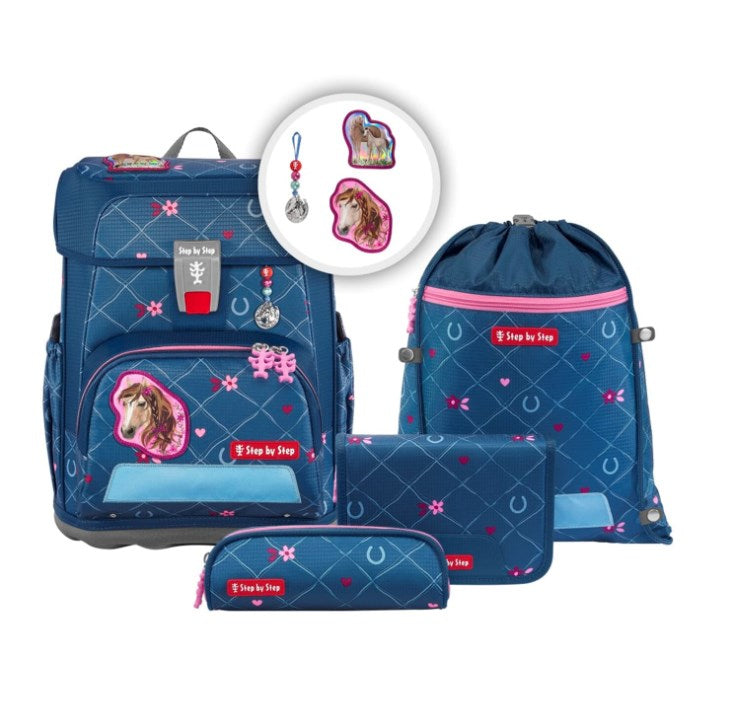 Step by Step Schulrucksack-Set Cloud – 5-teilig – Horse Lima – Recycelte Materialien