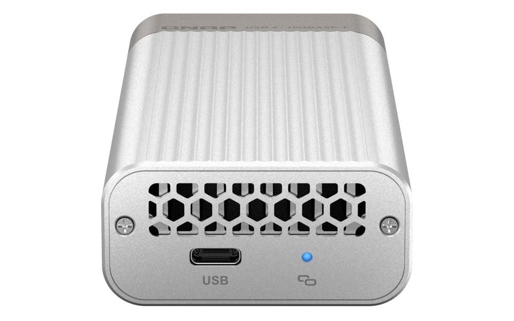 QNAP QNA-UC10G1T – USB-C 10GBase-T Adapter – 1× RJ-45, Silber, für Windows, macOS, Linux