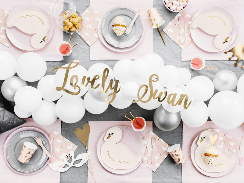 PartyDeco Papierservietten Lovely Swan, 33 × 33 cm – FSC – 20 Stk.