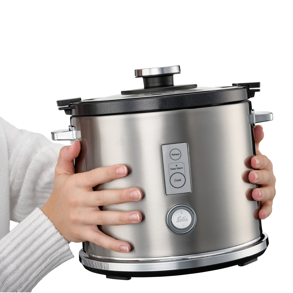 Solis Reiskocher Typ 8162 – 1,2 l, 650 W – Warmhaltefunktion – Grau/Edelstahl