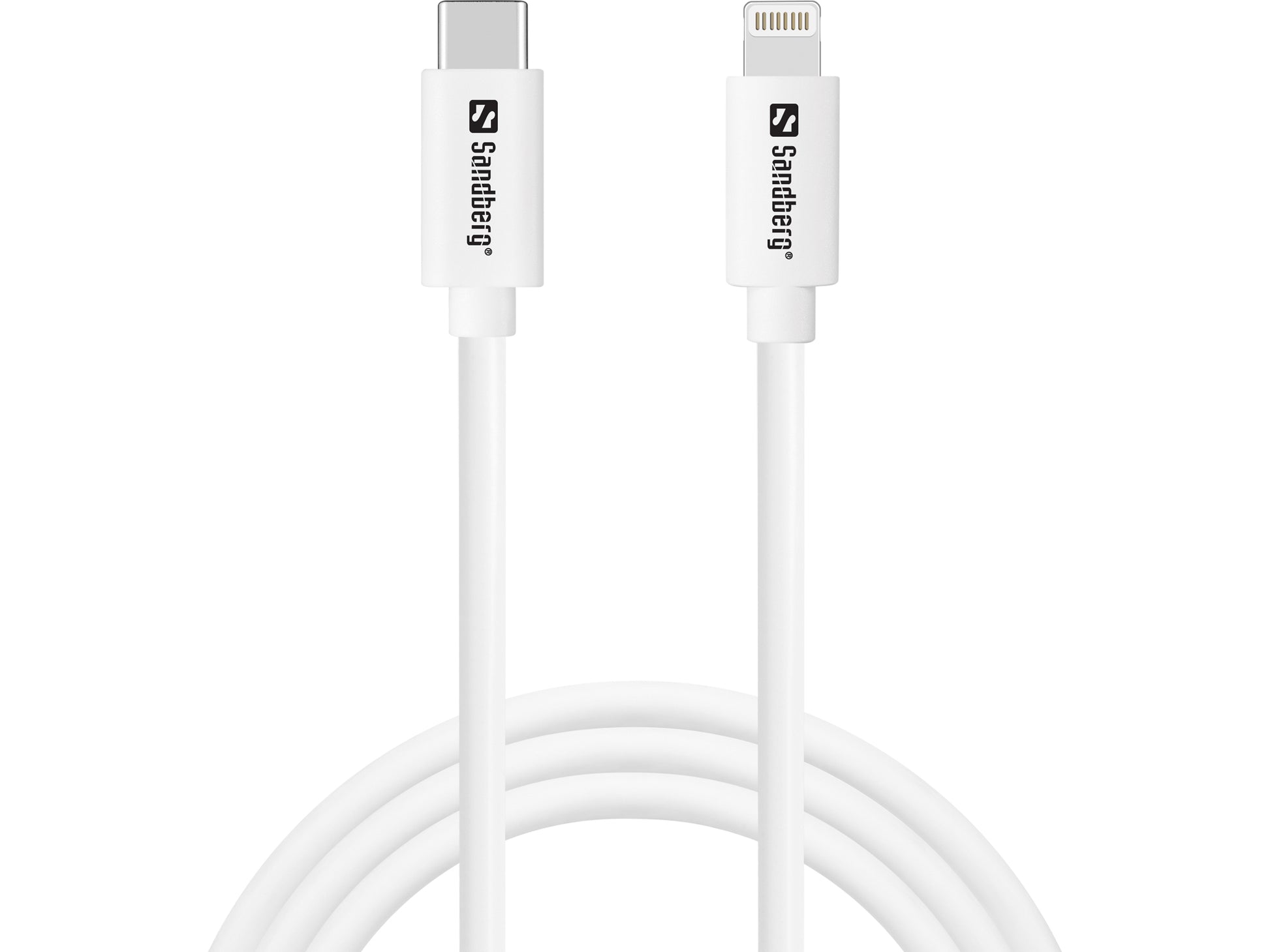 Sandberg Kabel – Lightning auf USB‑C 1 m, MFi zertifiziert, Weiss – für iPhone/iPad