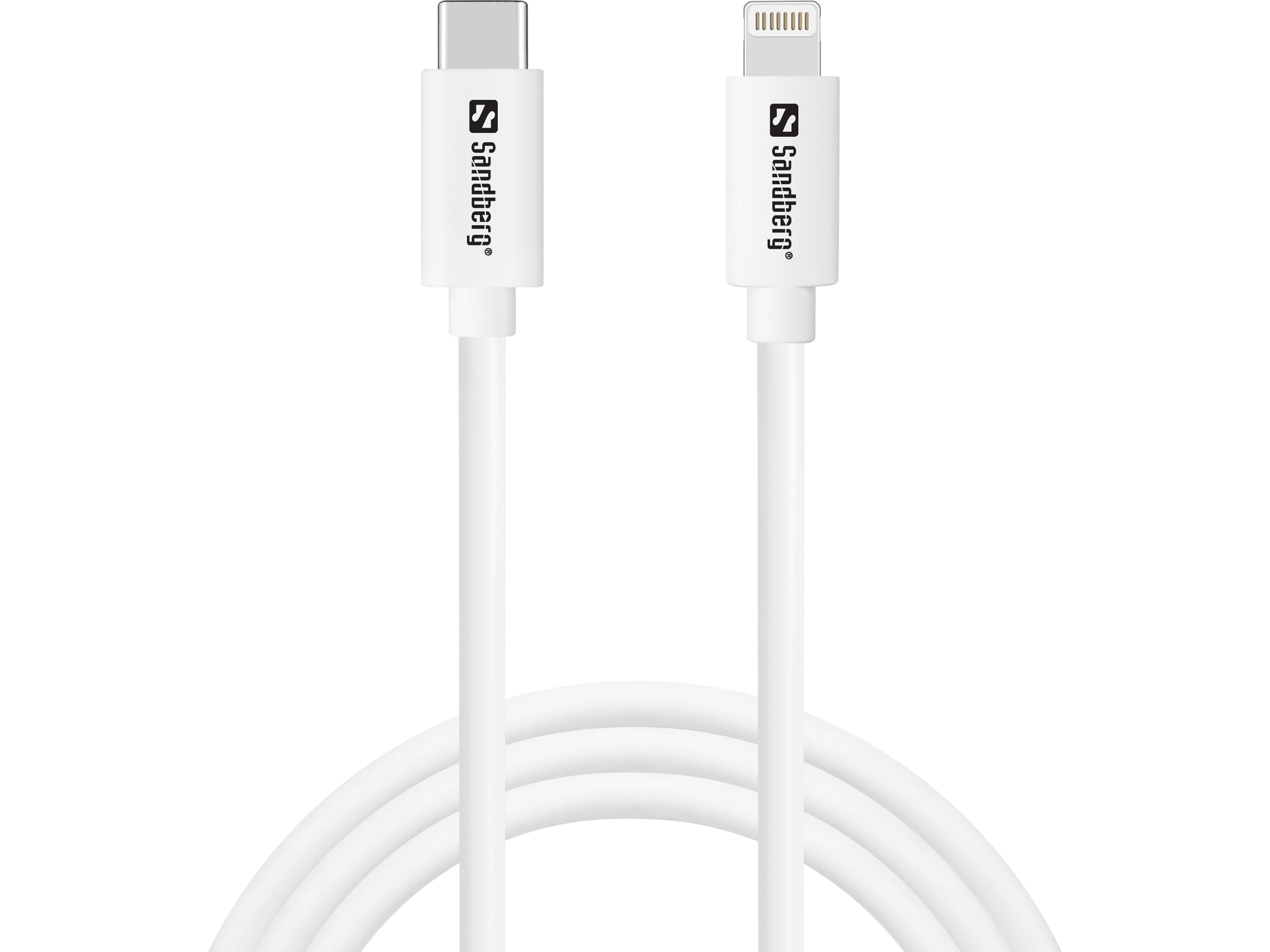 Sandberg Kabel – Lightning auf USB‑C 1 m, MFi zertifiziert, Weiss – für iPhone/iPad
