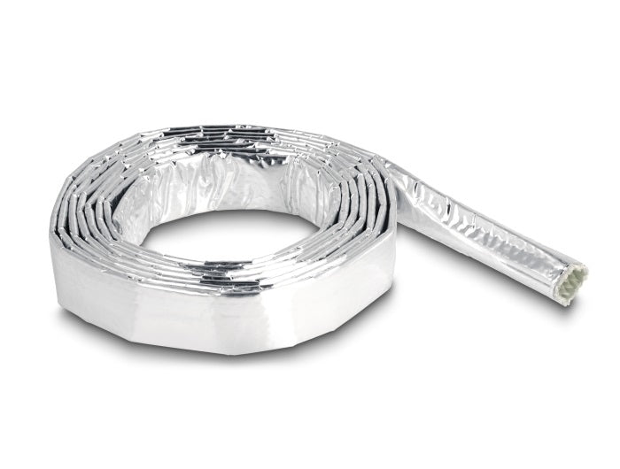 DeLOCK Kabelschlauch, Ø 10 mm × 2 m, reflektierend, Aluminium – Silber