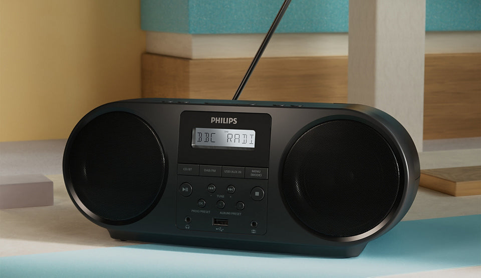 Philips TAZ6000/10 – DAB-/Internetradio – Portabel – UKW, Akkubetrieb – Schwarz