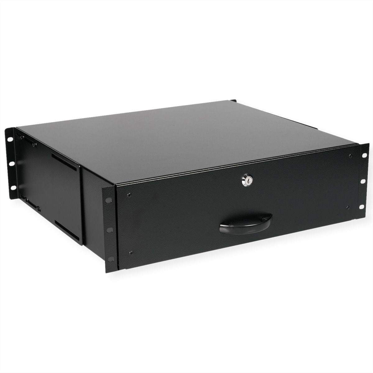 ROLINE 19" Tastatureinschub 3U, für 19" Profilschienen, abschliessbar, 485 × 400 × 130 mm, schwarz, Stahl