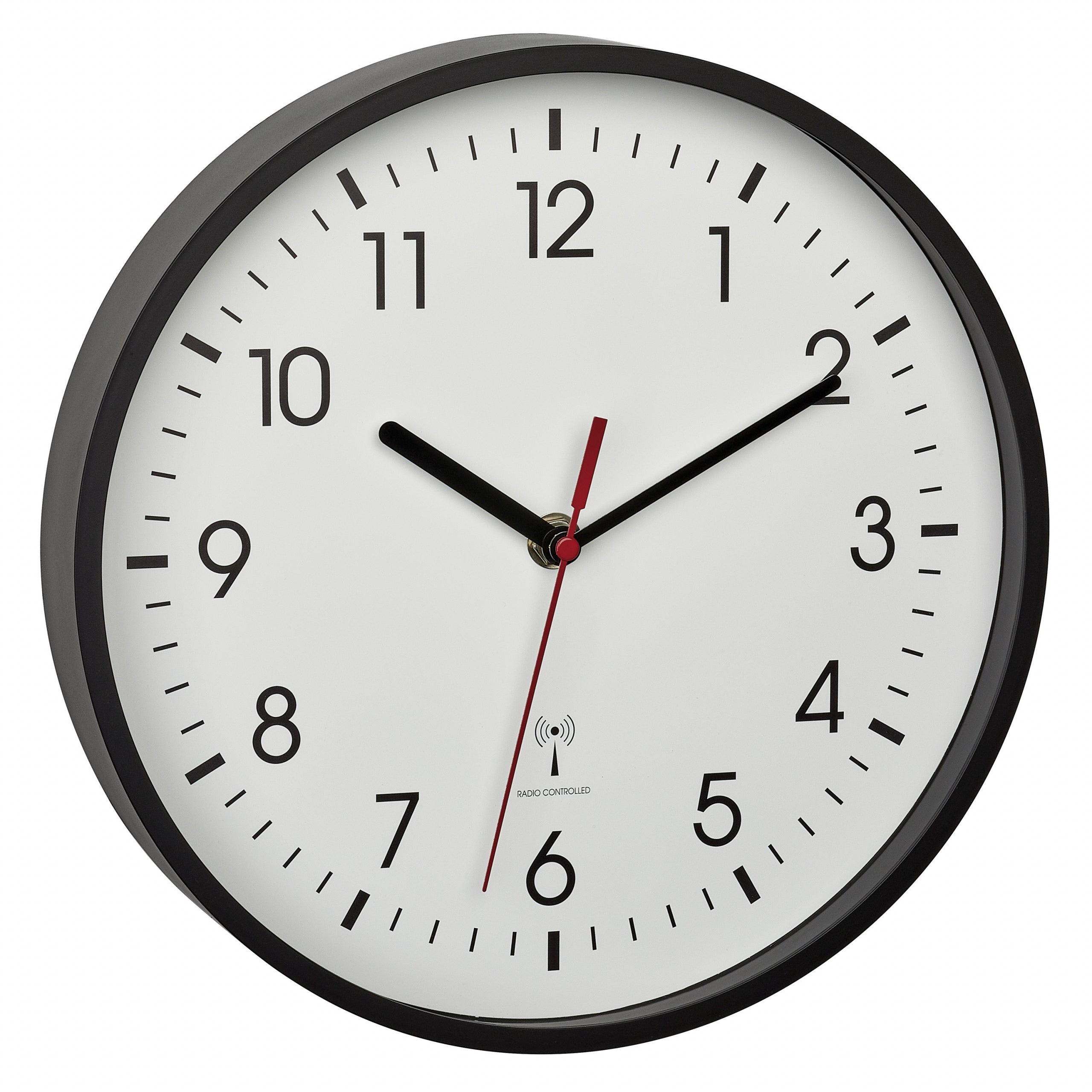 TFA-Dostmann TFA Dostmann Wanduhr – Funk, analog, Ø 24,5 cm, schwarz, Kunststoff/Glas