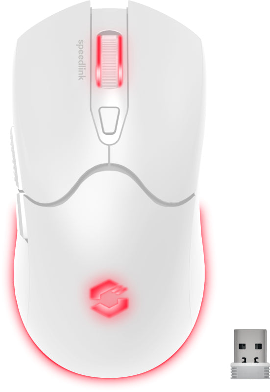 SPEEDLINK VELOX SL-680102 – Gaming-Maus – Kabellos (2,4 GHz), 4800 DPI, RGB-Beleuchtung, rechts, Weiss
