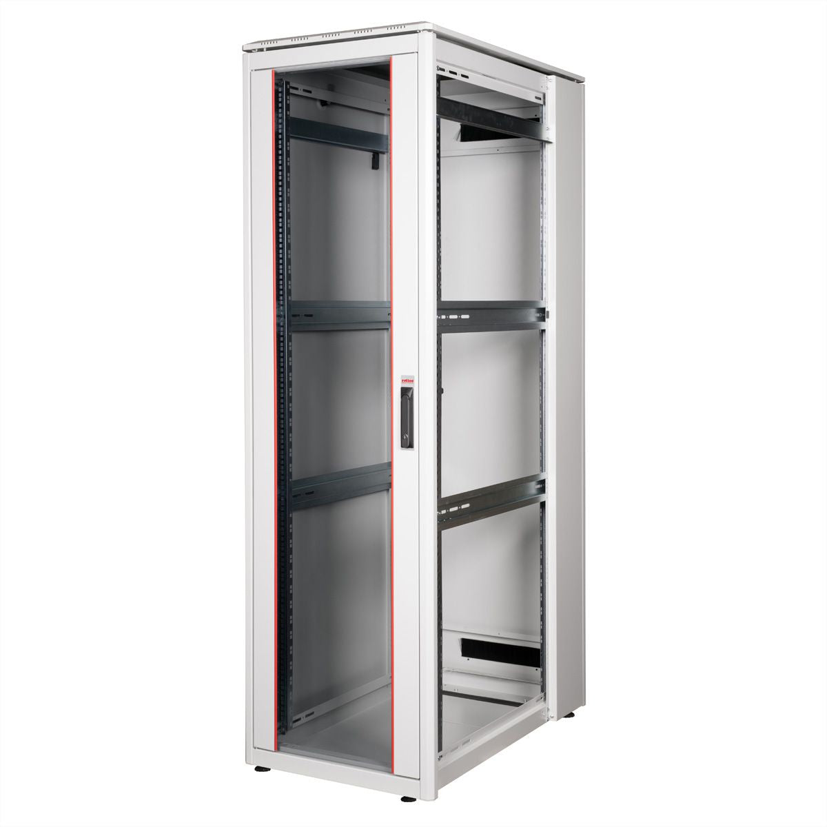 ROLINE Pro – 19" Netzwerkschrank 42U, IP20, abschliessbar, 600 × 1000 × 2053 mm, lichtgrau, Stahl