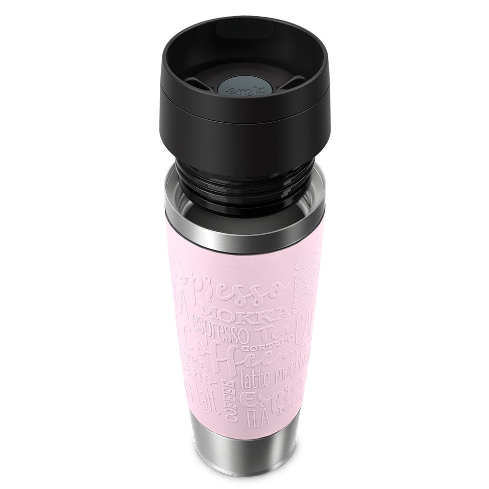 EMSA Thermosbecher Travel Mug Classic – 500 ml, Ø 8,3 cm, H 24,0 cm, Edelstahl, mit Deckel, vakuumisoliert