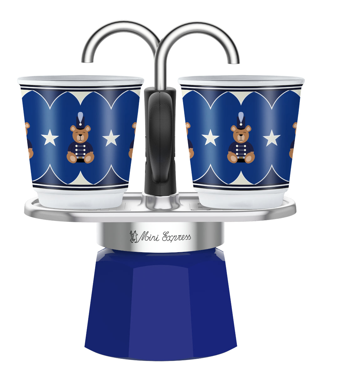 Bialetti Bridgerton Mini Express French Press / Kaffeebereiter – 0,1 l, 2 Tassen, Aluminium