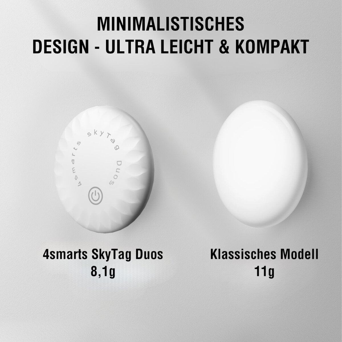 4smarts SkyTag Duos Kunststoff – für Android, iOS, weiss, 4er-Set