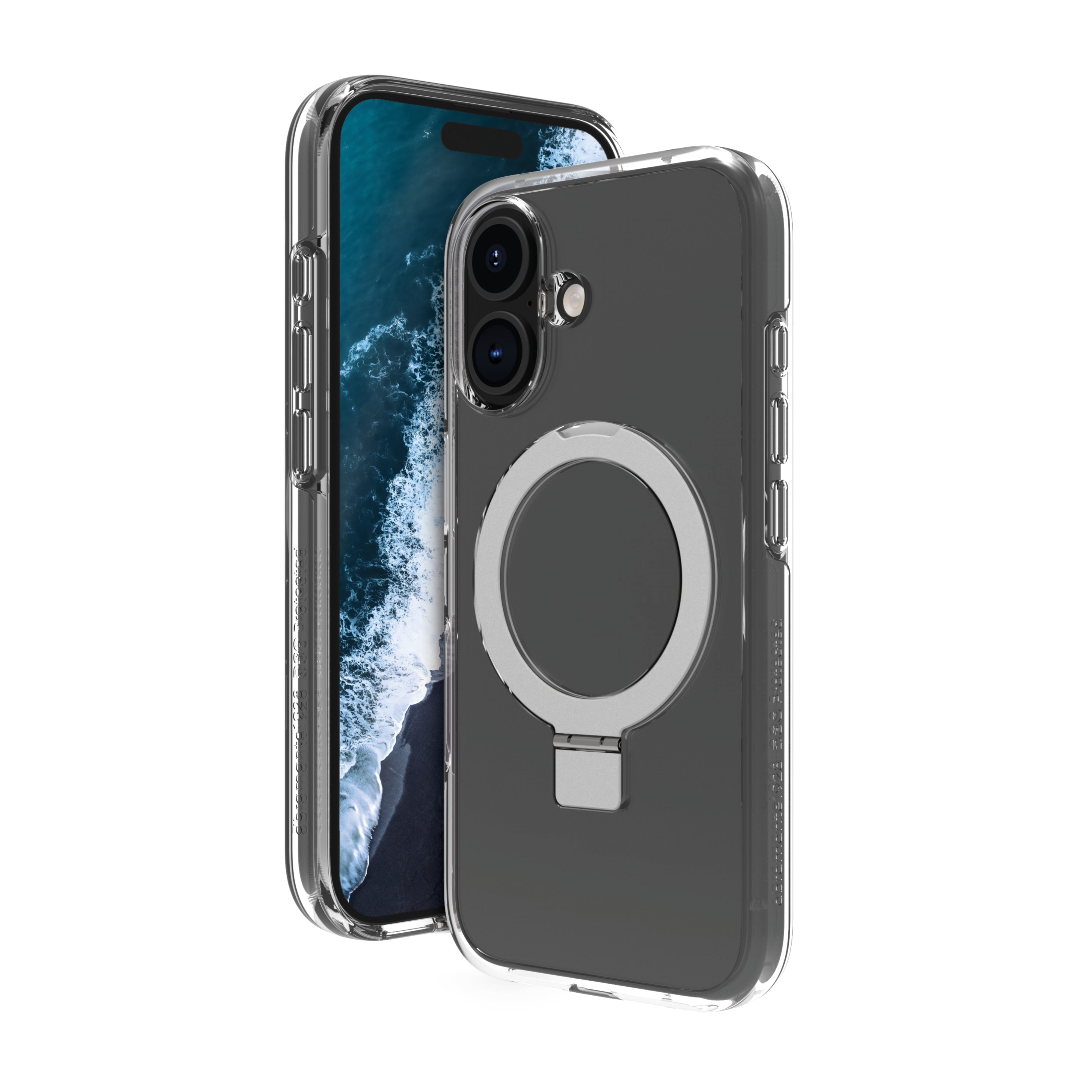 dbramante1928 Backcover – für Apple iPhone 16, MagSafe, mit Ständer, D3O, Transparent, bis 4 m Sturzsicher
