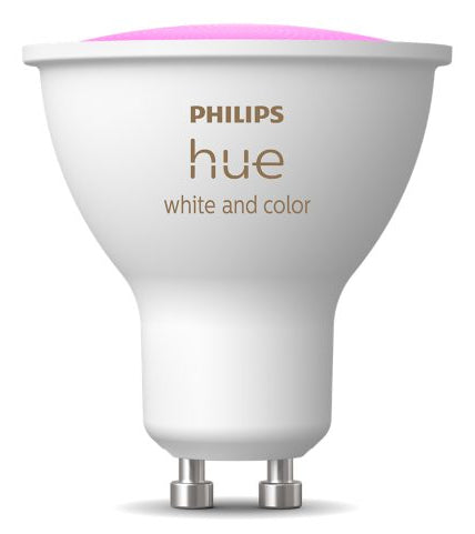 Philips Hue Smart-Leuchtmittel GU10 – RGB+CCT, 400 lm, 4,2 W – für Amazon Alexa, Google Assistant – 1 Stk.