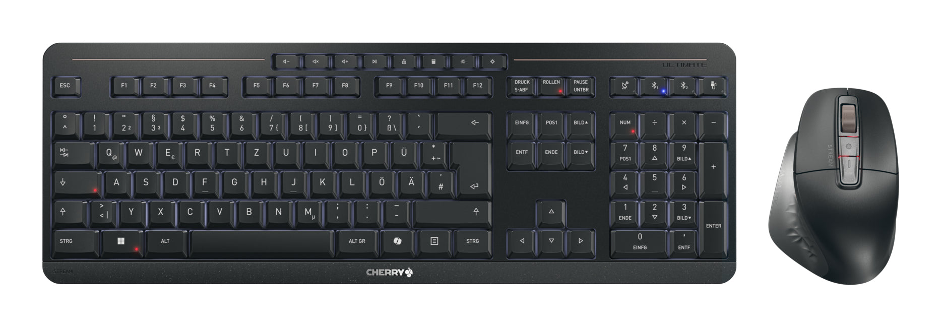 CHERRY Stream Desktop Ultimate WL AES – Tastatur, für mehrere Windows-Versionen, schwarz