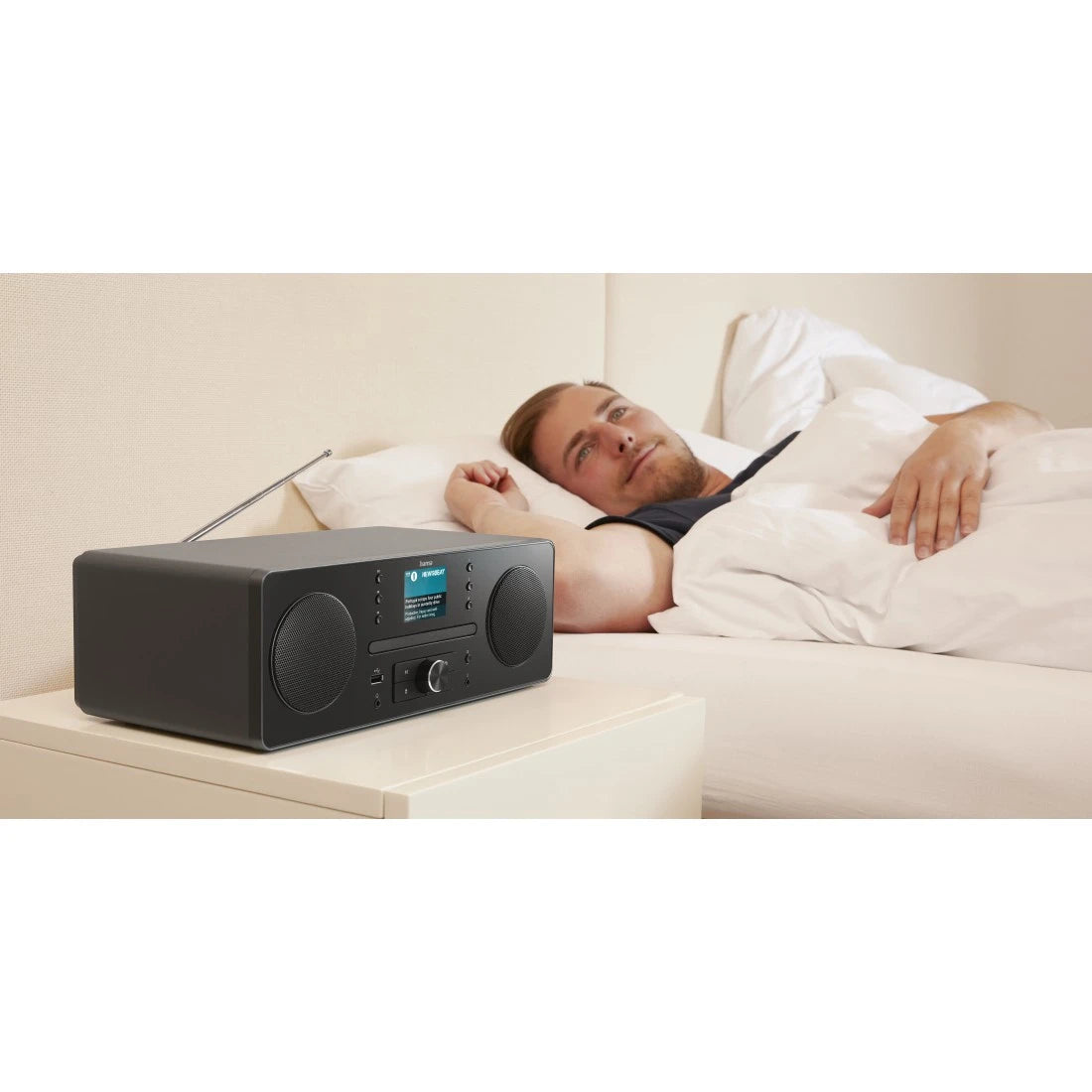 Hama DR1560CBT – DAB+/UKW-Tischradio, Bluetooth, CD – Schwarz/Grau