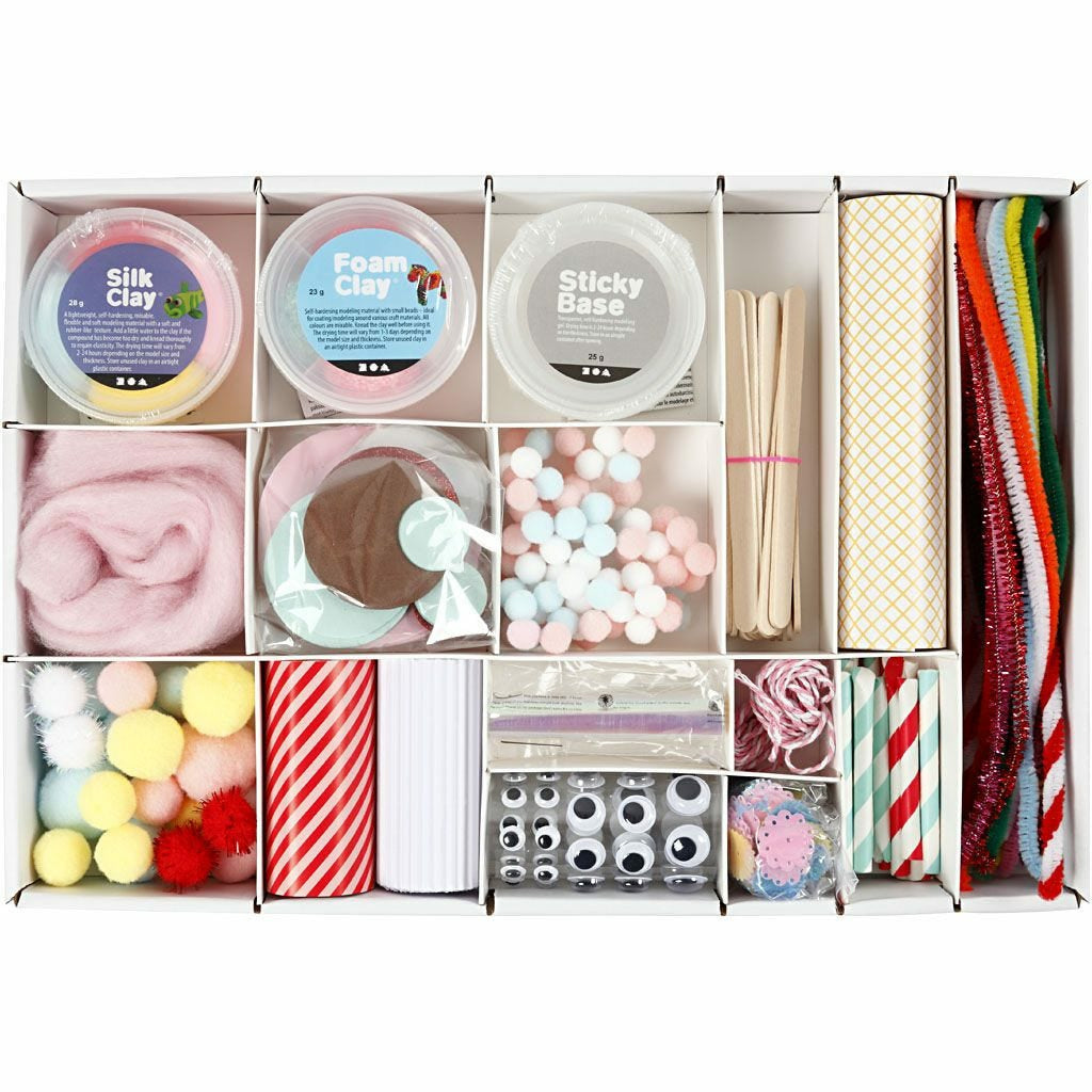 Creativ Company Kreativbox – Bastelset – 16-teilig – ab 3 Jahren – Papier, mehrfarbig