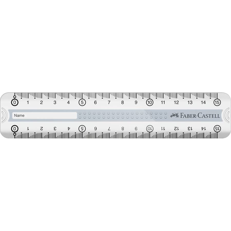 Faber-Castell Lineal – Kunststoff – 20 cm – Facette – Transparent
