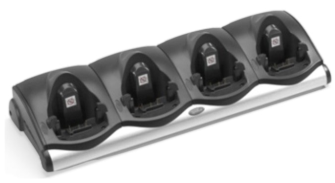 Zebra CRD9101-410EES – Ladestation, 4-fach, Ethernet, für Zebra, Schwarz/Silber
