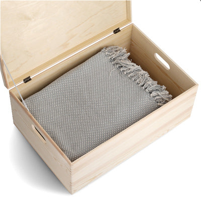 Zeller Present Aufbewahrungsbox (mit Deckel) – Holz (Kiefer) – Beige – mit Griff – 600 × 240 × 400 mm