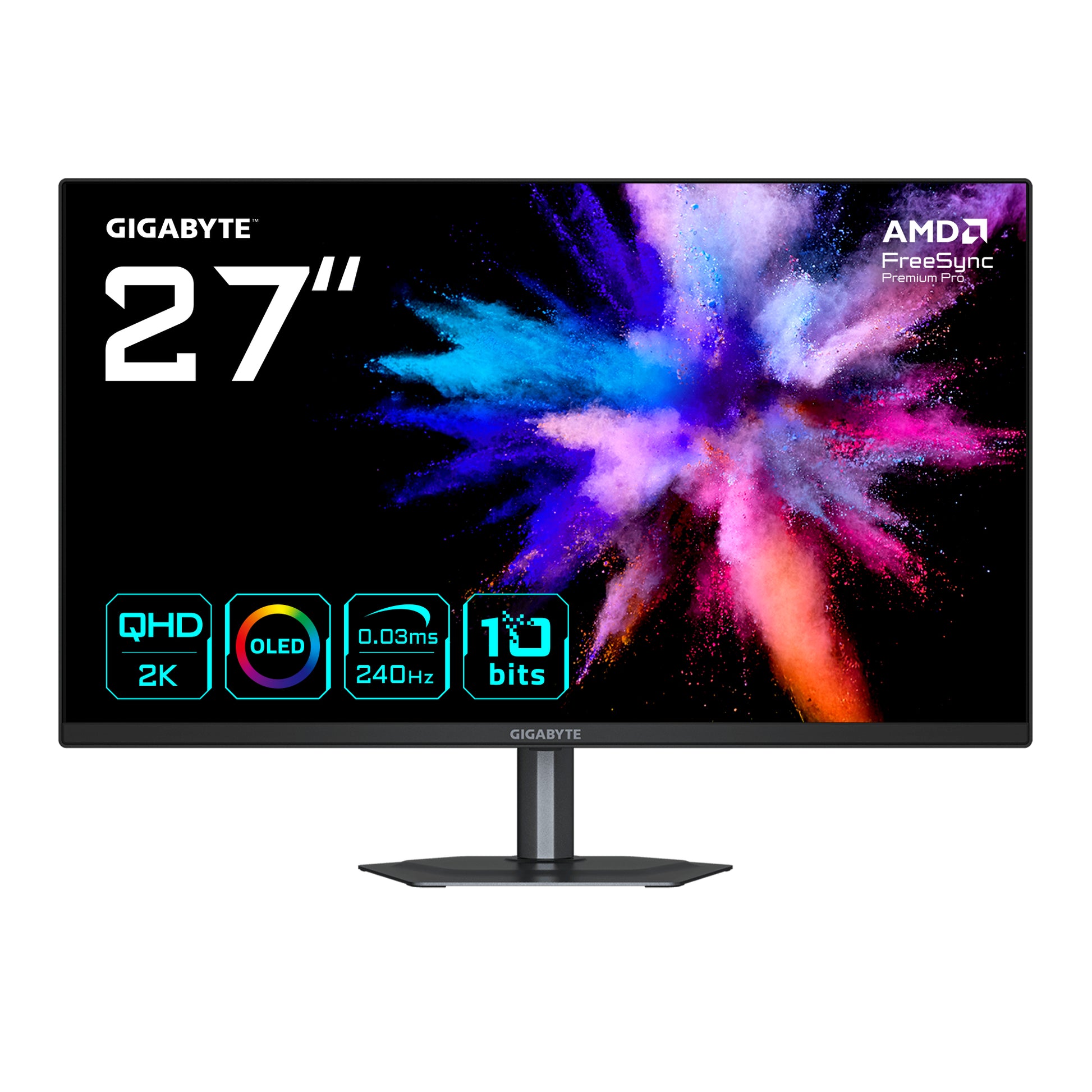 GIGABYTE GO27Q24 – 27", 2560 × 1440 (WQHD), OLED, 240 Hz, USB‑C 15 W