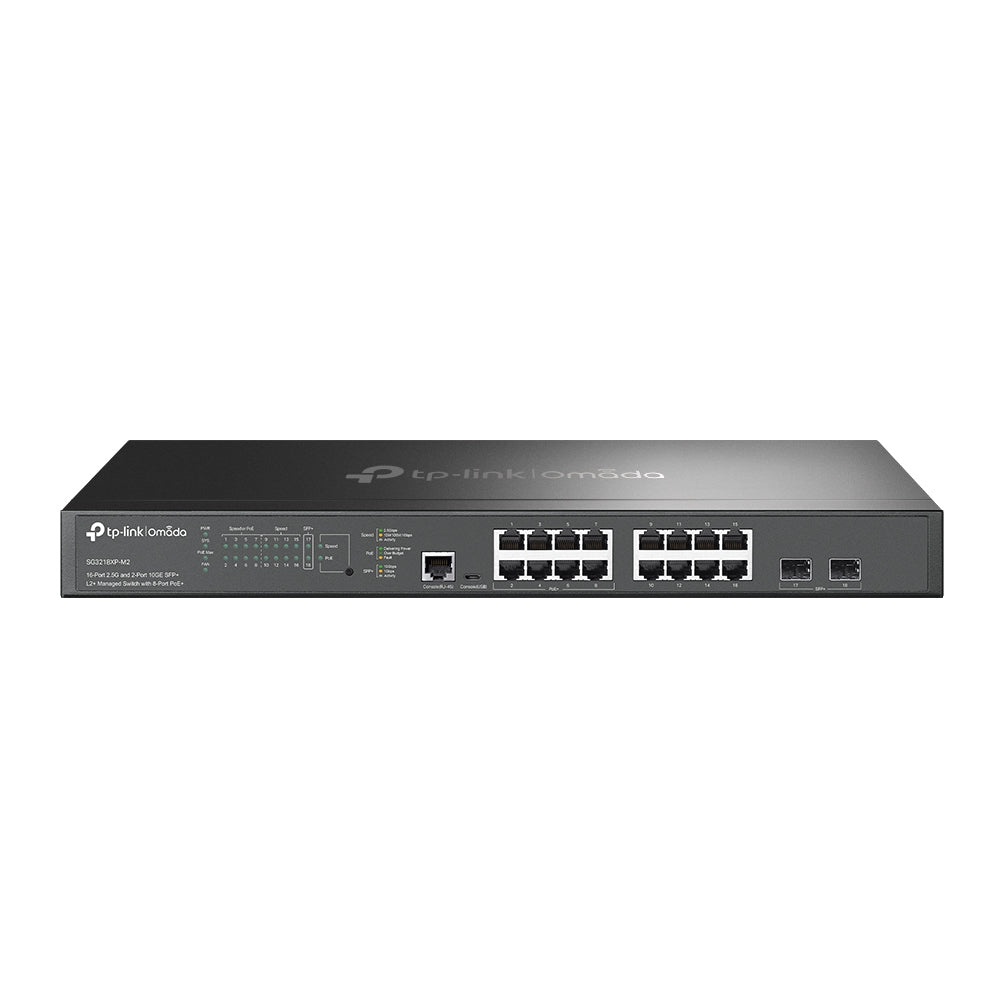 TP-Link SG3218XP-M2 – Managed Switch – 16×2.5G, 2×10G SFP+, L2+, PoE+ 240 W, 1U