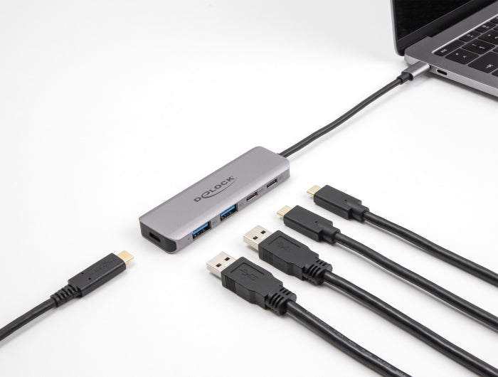 DeLOCK USB-Hub – USB-C, 2× USB-A, 3× USB-C, für Windows/Mac/Linux