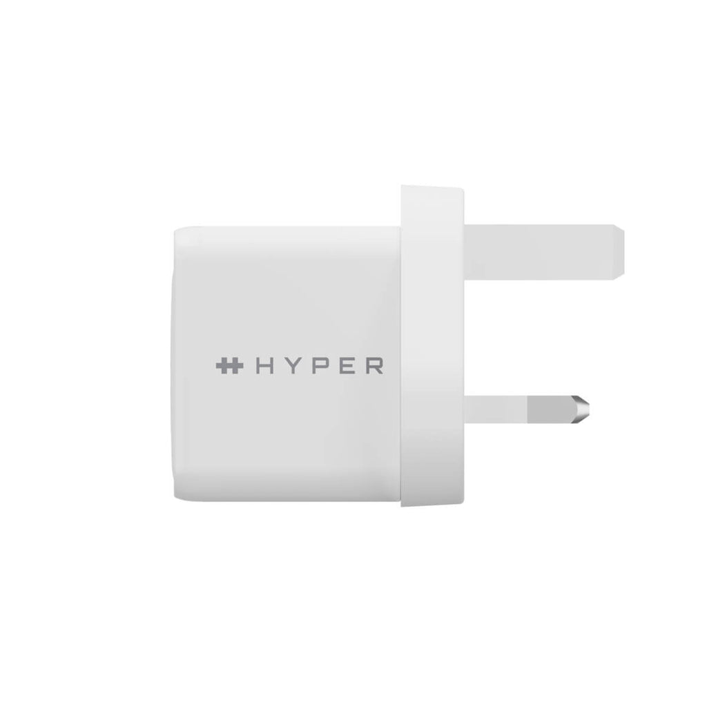 HyperJucie USB-Wandladegerät 35 W – USB-C×2 – PD 3.0, QC 3.0, PPS, GaN – UK-Stecker (Typ G) – Weiss