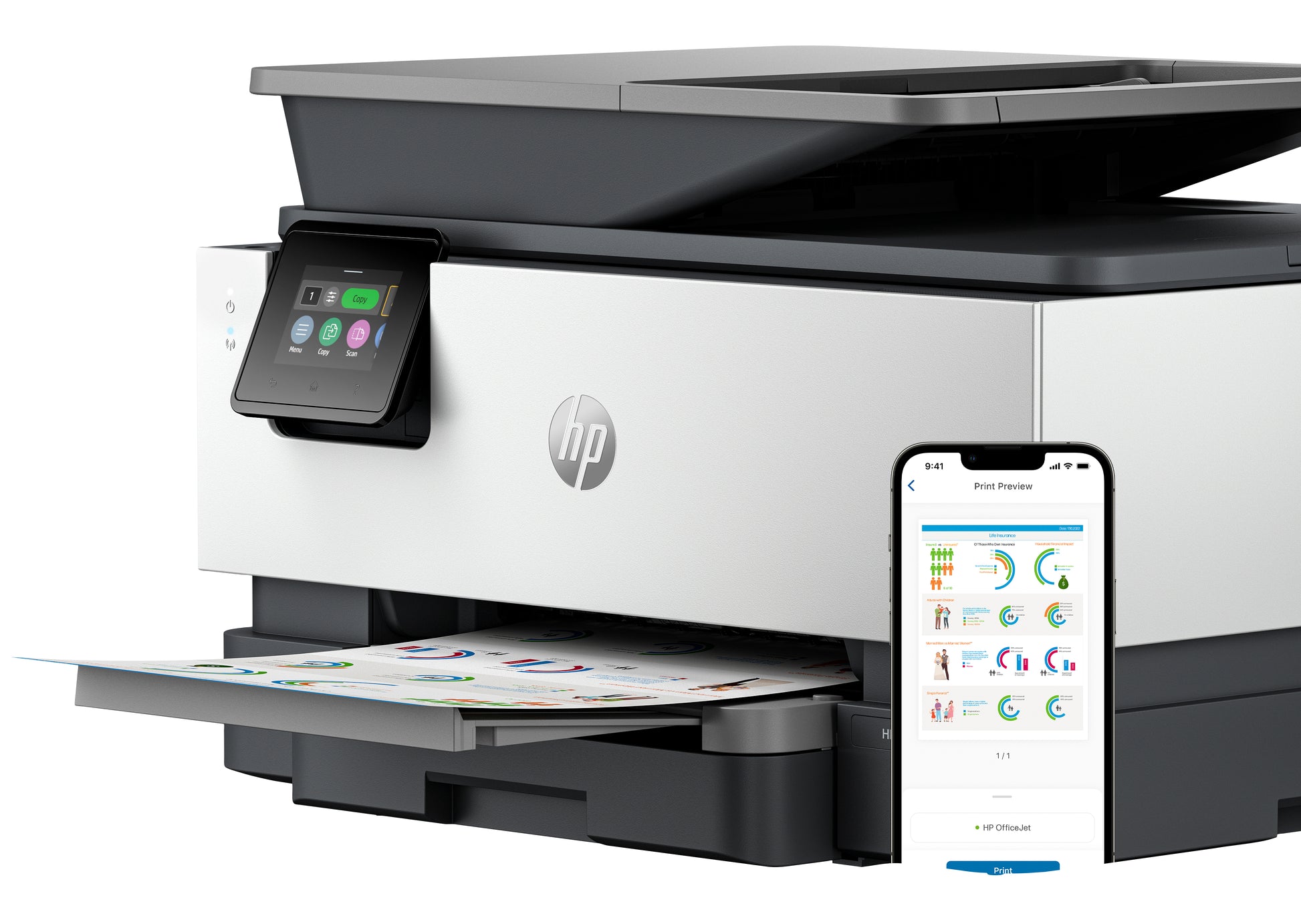 HP Officejet Pro 9120E – Farbiges Tintenstrahl-MFP, 4-in-1