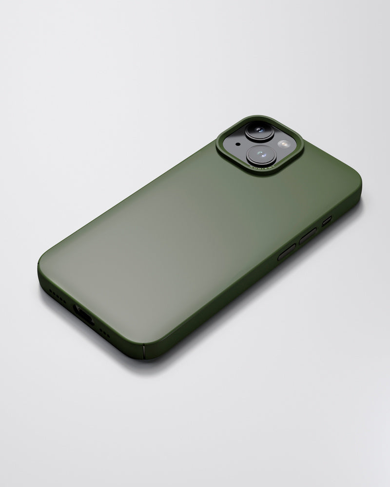 Nudient Thin Case Backcover – für Apple iPhone 14 – MagSafe, Recycling-Kunststoff, Kiefern-Grün