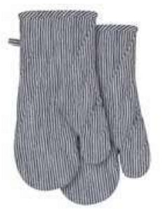 Ladelle Ofenhandschuhe 18 × 33 cm, Baumwolle/Leinen, Blau, 2 Stk.
