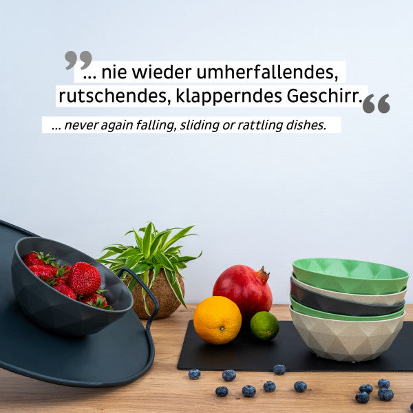 Silwy Suppenschüssel – 2er Set, 500 ml, Ø 16 cm, H 6,3 cm, Kunststoff, Grün, stapelbar