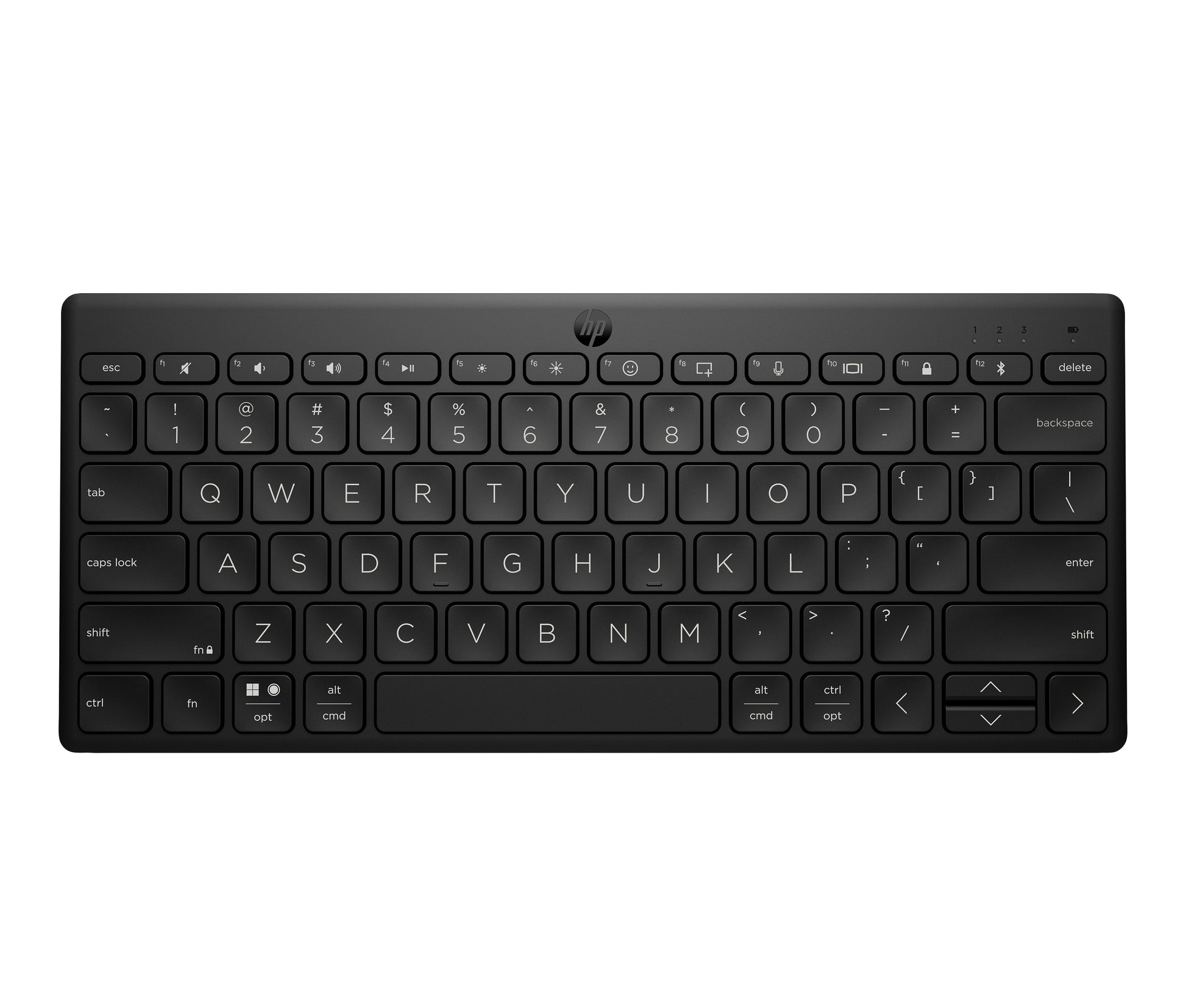 HP 355 Compact Multi Nordic – Kompakte Tastatur – Mechanisch – Bluetooth 5,2 – Ohne Ziffernblock – Schwarz