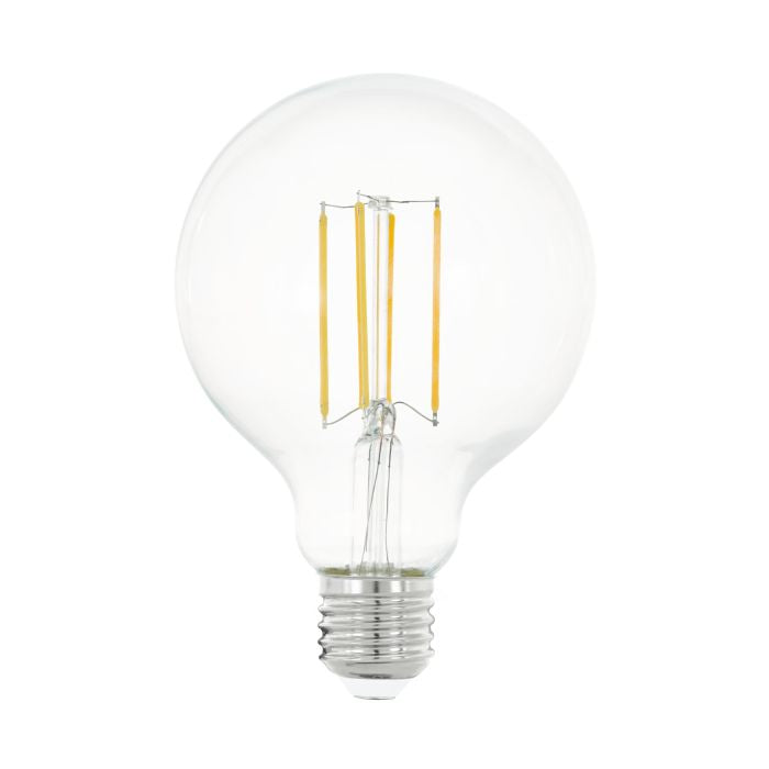 EGLO LED-Leuchtmittel E27 G95 – Warmweiss 2700 K, 1055 lm, 8 W – IP20 – 1 Stk. – Klar/Glas