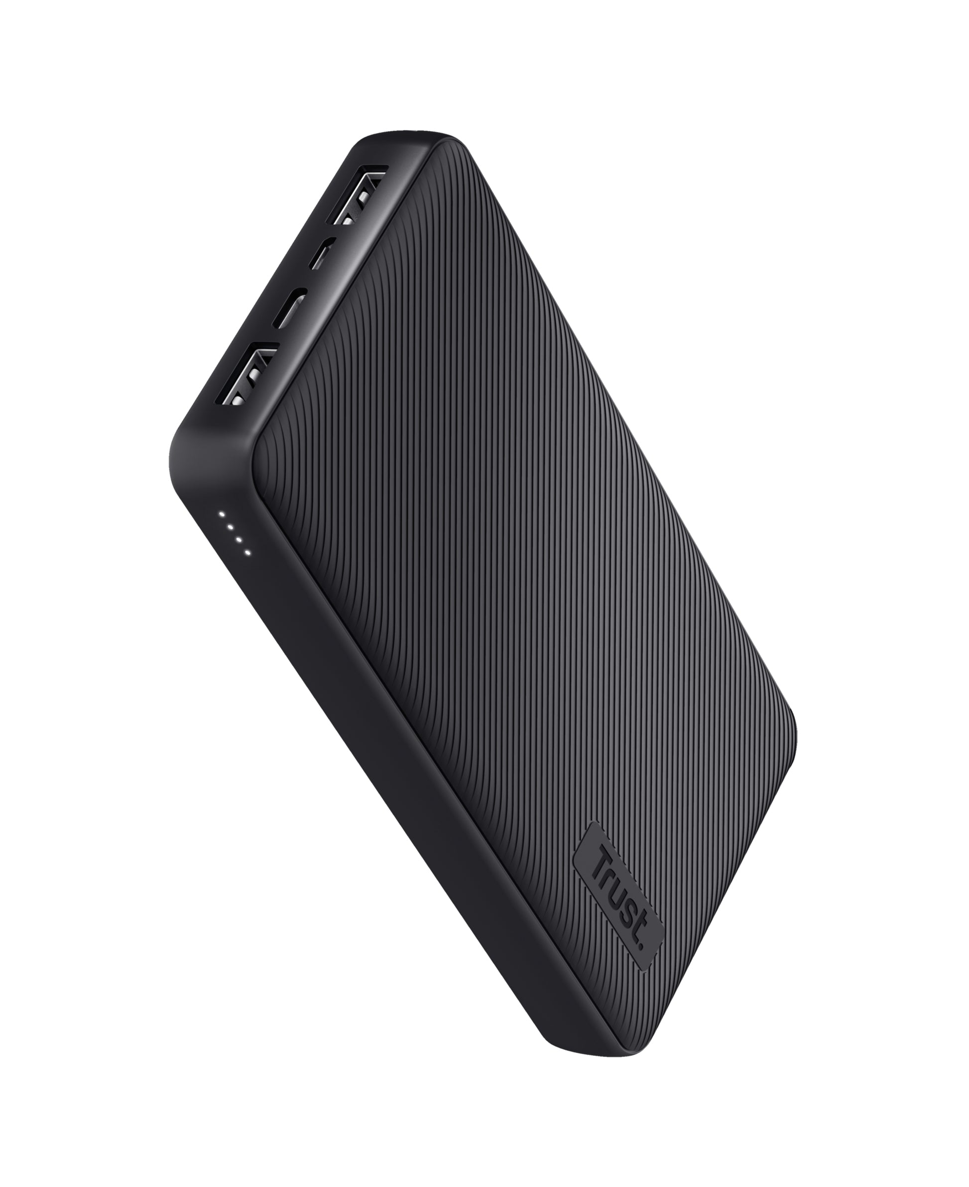 Trust Primo Powerbank 20'000 mAh – 15 W PD, 1× USB-C, 2× USB-A, schwarz