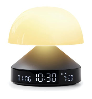 LEXON Lichtwecker Mina Sunrise – digital – 11 × 11 × 11 cm, grau, USB, Wecktöne