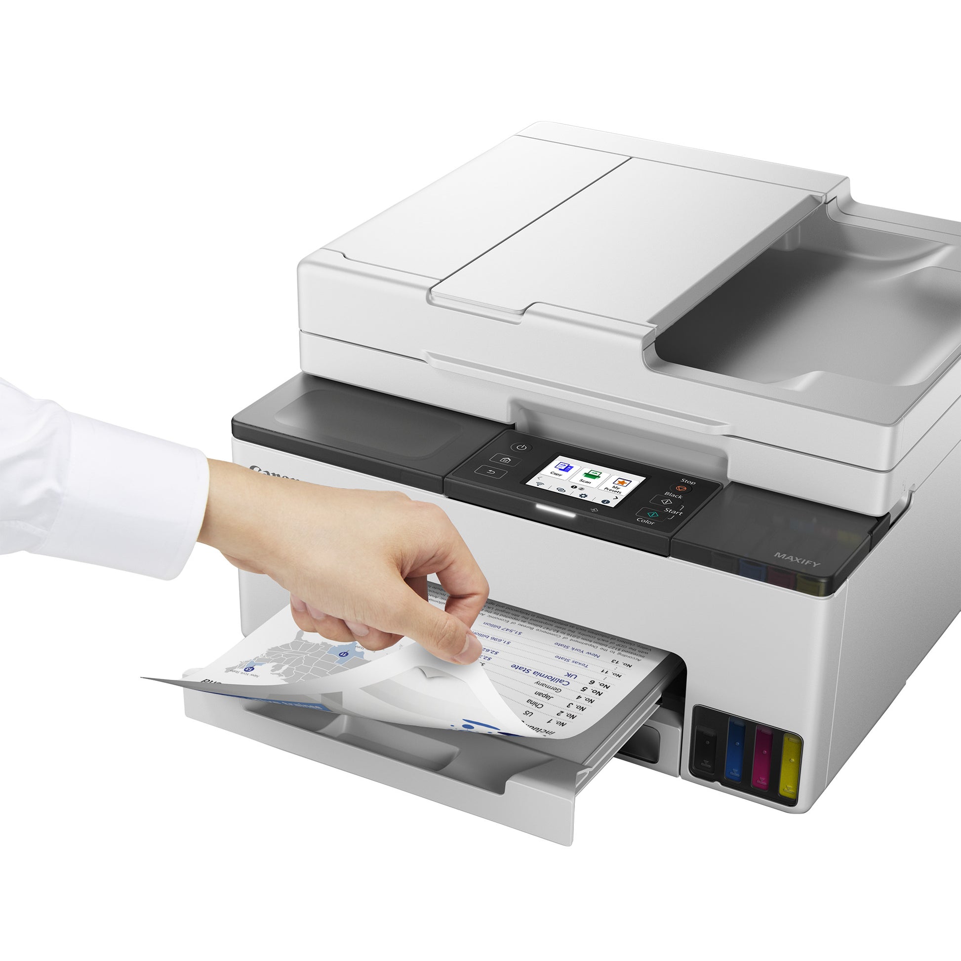 Canon MAXIFY GX2050 – Farbiges Tintenstrahl-MFP A4, 4-in-1 – USB – Duplex, ADF – 15 ppm S/W, 10 ppm Farbe