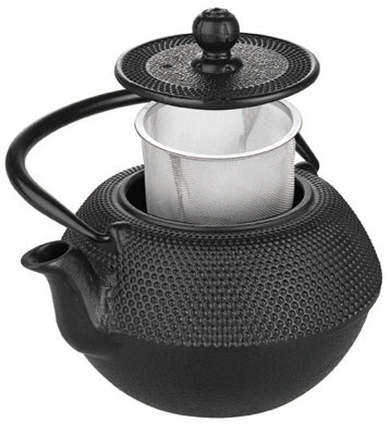 Ibili Teekanne 620012 – 1,2 l, Gusseisen, Schwarz, mit Edelstahlfilter, für Induktion, Teebeutel