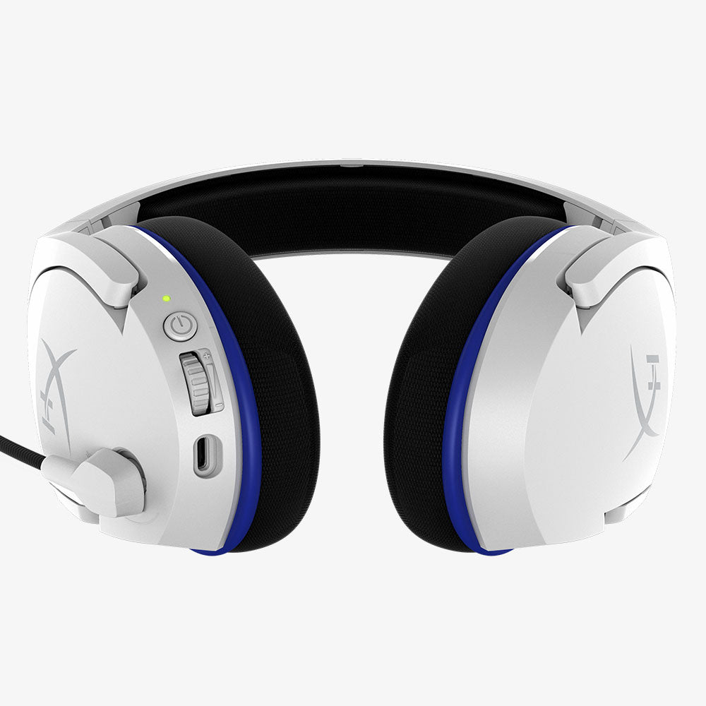 HP HyperX Stinger Core W PS5 Gaming-Headset – On-Ear, Stereo, 2,4 GHz kabellos, 3,5 mm Klinke, Blau/Weiss