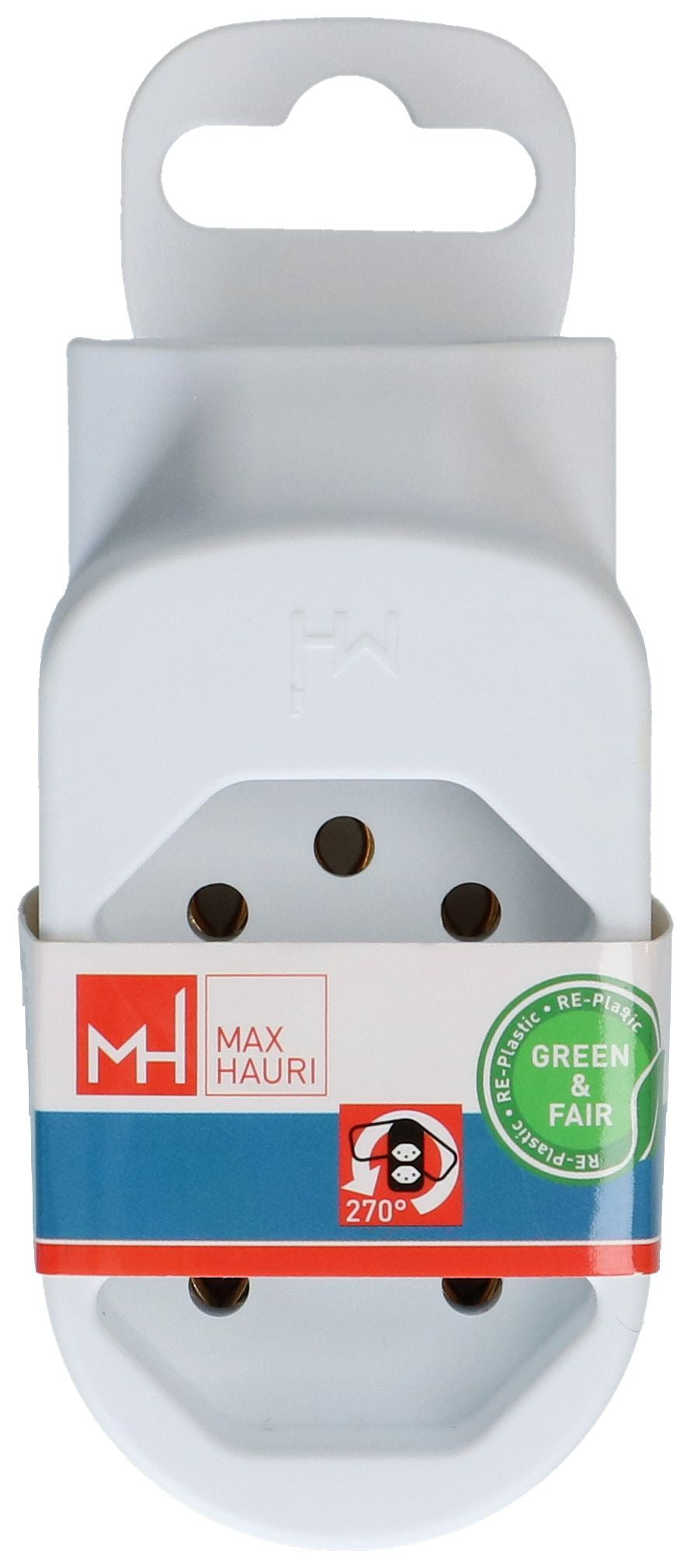 Max Hauri AG Basic Line Steckdosenleiste, 3×T13, ohne Schalter, 0,09 m Kabel, Eingang T12, IP20 – weiss