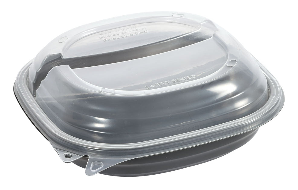 Duni Schale Vista, Polypropylen (PP), 2-geteilt – 670/460 ml, 22,9 × 22,9 × 8 cm, grau